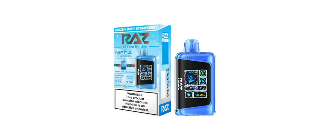 RAZ LTX 25000 Frozen Juicy Strawberry disposable vape.