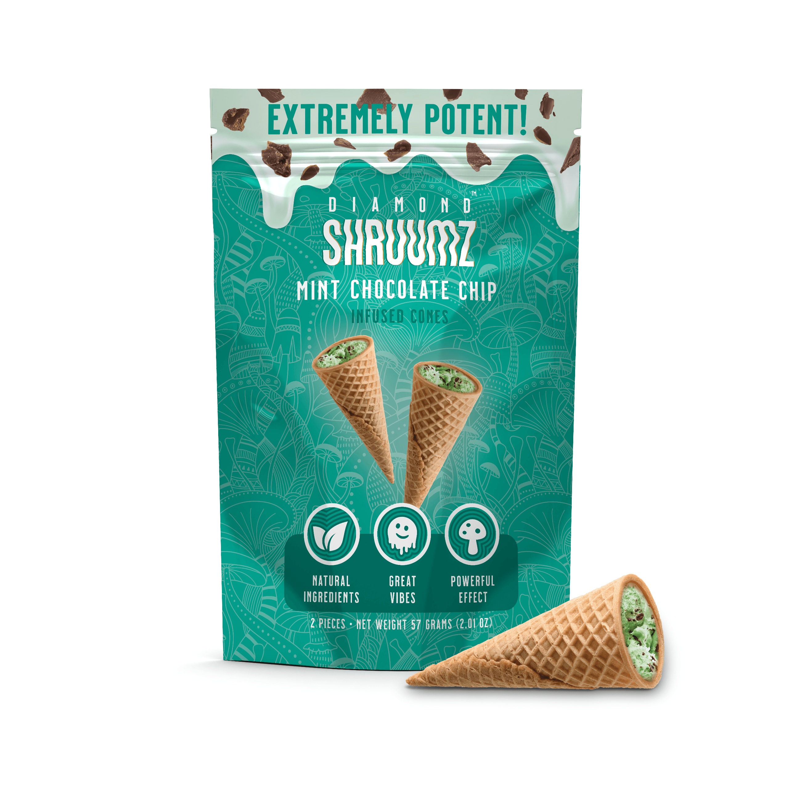 Diamond Shruumz Cones | Mint Chocolate Chip